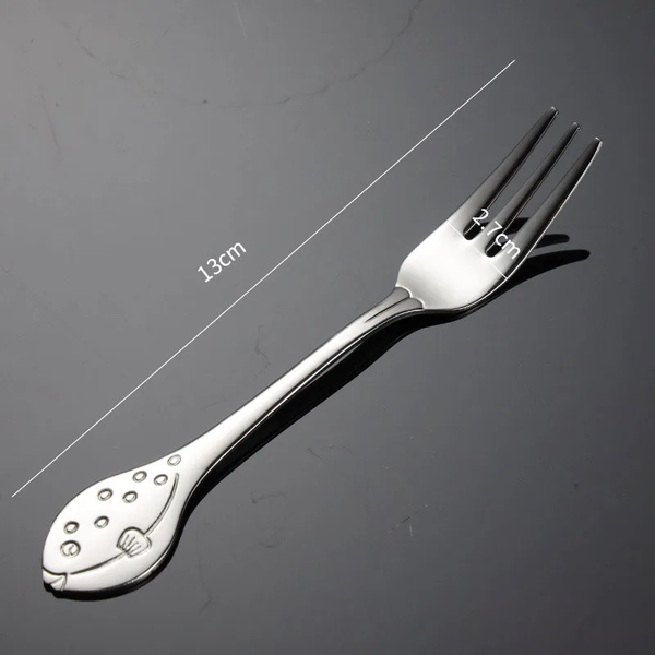 2 Sets Stainless Steel Cartoon Animal Ocean Spoon Fork Cutlery Kids Cutlery Sets