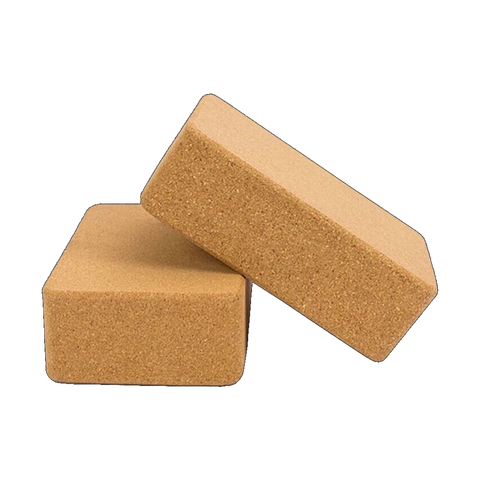 2 X Cork Yoga Block Organic Prop Accessory Exercise Brick Yoga Props