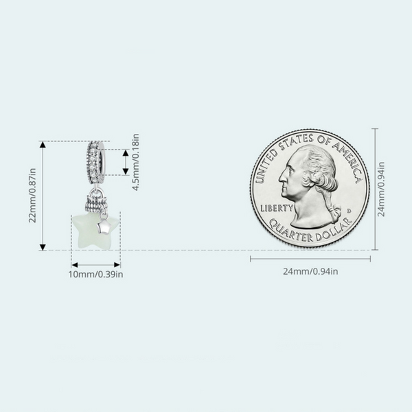 Veile Studios Silver Charm Star Wishing Bottle Pendant Luminous Stone S925 Bracelet Beads Bracelets