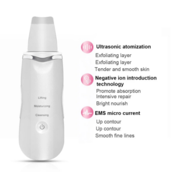 Ultrasonic Ion Deep Clean Skin Scrubber Pore Cleaner Exfoliating Blackhead Remover Rechargeable Facial Cleansing Devices