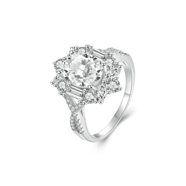 Veile Studios Silver Charm Two Carat Moissanite Diamond Ring Pure Proposal Rings