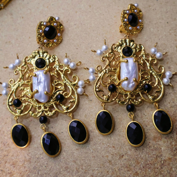 Veile Studios Baroque Pearl Zircon Pendant Air Aesthetic Style For Versatile Wear Earrings