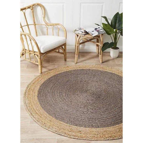 Rug Culture Atrium Polo Charcoal Round By Rugs
