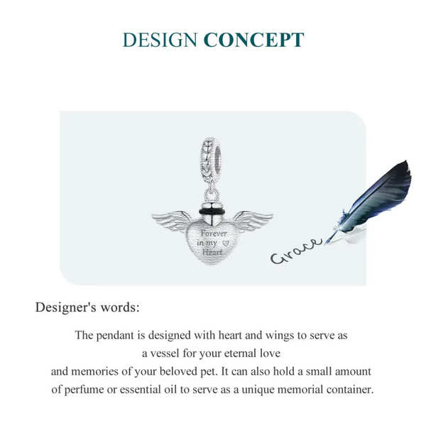 Veile Studios Bamoer Custom 2024 Jewelry Sterling Silver Pet Memorial Charm Pendant Heart Necklaces & Pendants