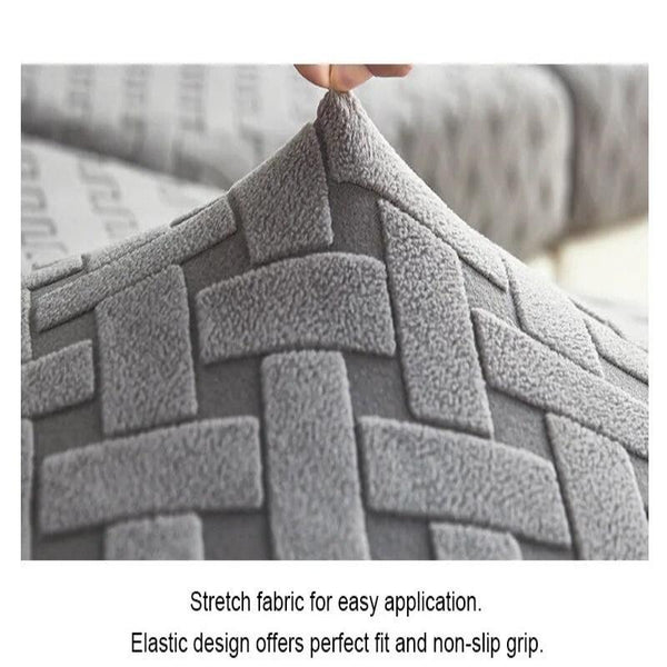 Dark Grey Knitted Chair Cover With Elastic Material For Dining Room Events Chair Covers