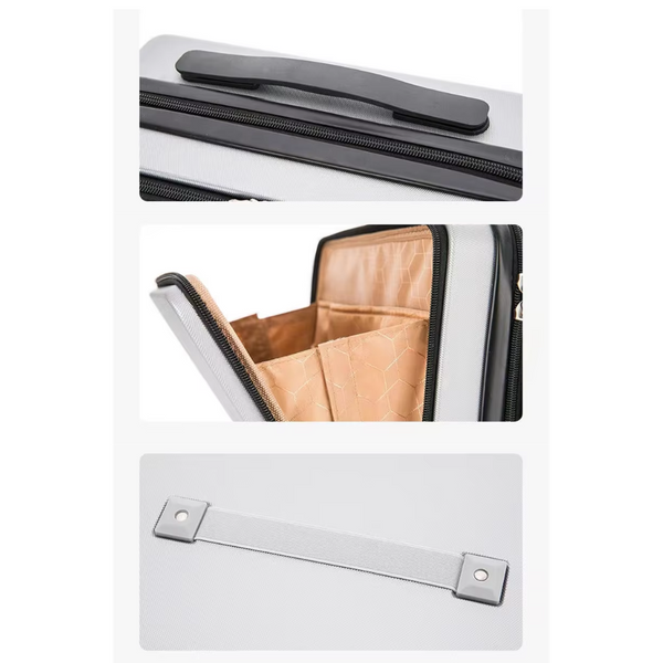 Elosung Dark Green Mini 16 Inch Password Protected Abs Storage And Carry On Luggage Box | Front Opening Cosmetic Organizer Lightweight 1.46Kg Travel C