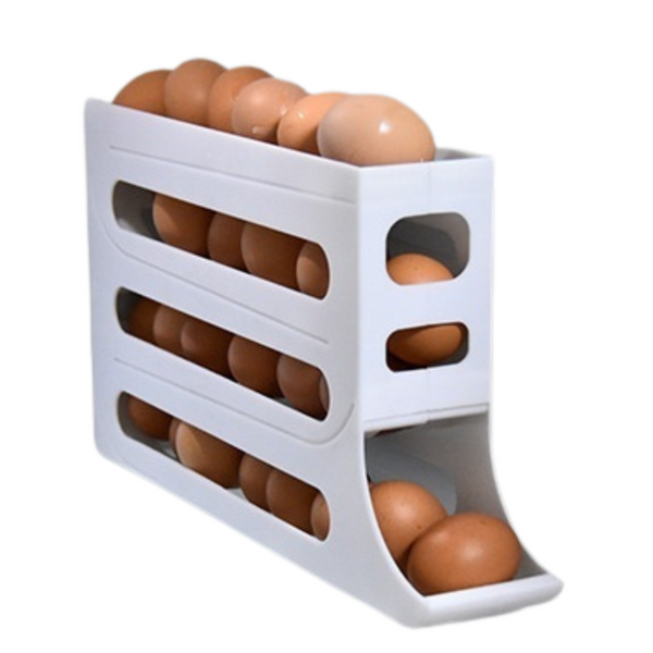 Refrigerator 4 Layer Automatic Egg Roller Sliding Tray Large Capacity Holder Food Storage Containers