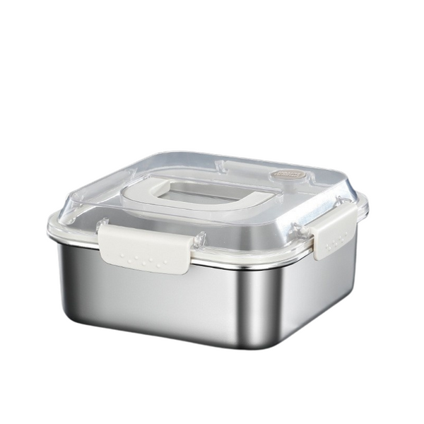 304 Stainless Steel Crisper Square Lunch Box With Handle For Kitchen Storage Lunchboxes