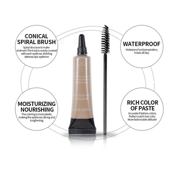 Eyebrow Makeup Henna Gel Black Brown Waterproof Durable Liquid Tint Brush Set Eyeliner