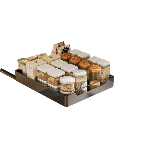 Elosung Black Pull Out Kitchen Drawer Organiser Soft Close Rails 43 X 40 7Cm Storage Solution Drawer Organisers