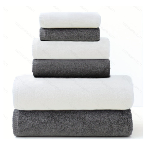 Elosung Gray And White Premium Cotton Towel Set 6 Pieces Soft & Absorbent Bath Towels For Adults Towels & Washcloths