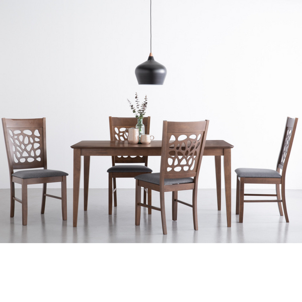 Allegro Dining Table + 6X Asbel Chair 7 Piece Set Cocoa Dining Sets