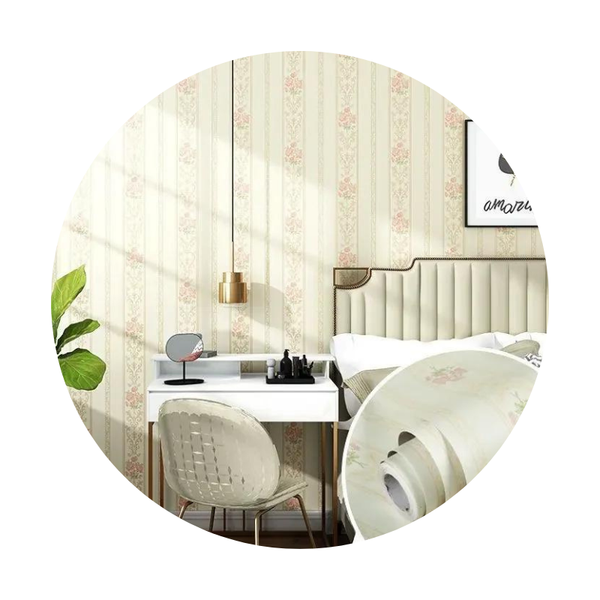 Pastoral Flower Self Adhesive Wallpaper Waterproof Wipeable Stickers Wall Stickers