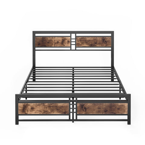 Levede 153Cm X 209Cm 96Cm Metal Bed Frame Queen Mattress Brown Queen Bed Frames