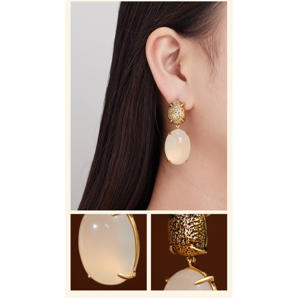 Veile Studios Niche Design French Lazy Retro Long In 18K Matte Gold Finish Earrings