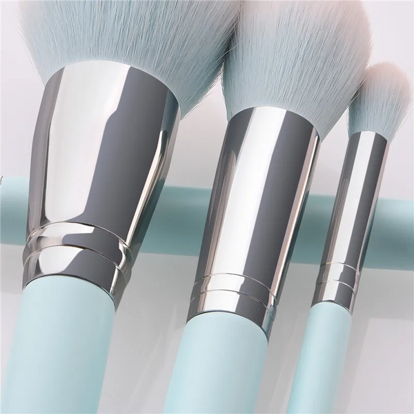 12Pcs/Set Makeup Light Blue Beauty Cosmetics Foundation Blush Powder Concealer Eye Brushes
