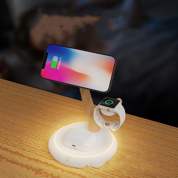 Tree Shape Usb Rechargeable Magnetic Three In One Wireless Charging Stand