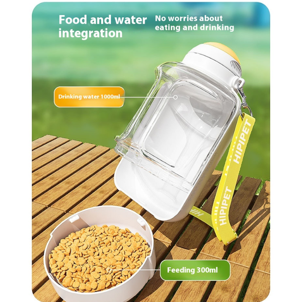 2 In 1 Dog Large Capacity Pets Drinking Pot Cat Water Dispenser Portable Bowl Dog Bowls