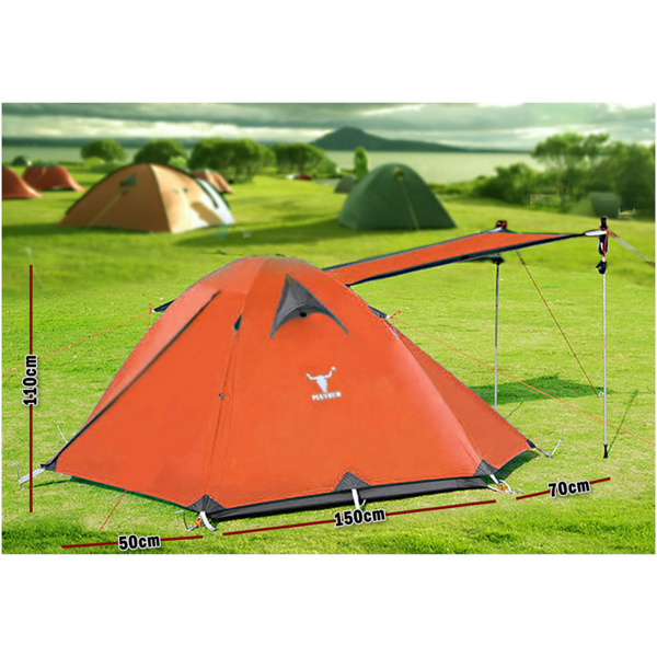 2 Person Outdoor Lightweight Cycling Hiking Backpacking Camping Waterproof Tent Orange Tents