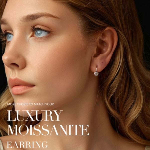 Veile Studios Silver Charm Classic Design Moissanite 925 Pure Earrings