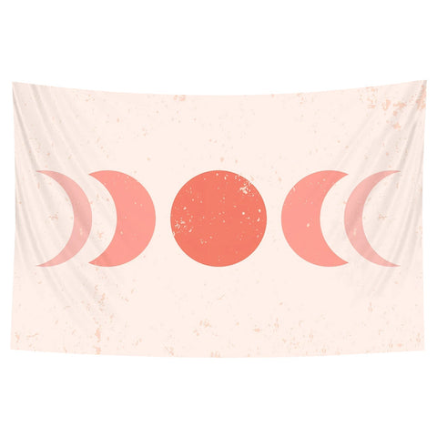 Tapestry Pink Moon 200X150cm Psychedelic Scene Art Hippie Bohemian Tapestries
