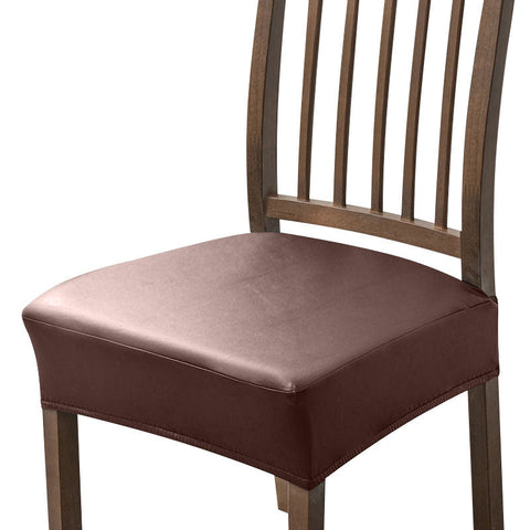 Chair Cover Coffee Pu Leather Seat Slipcover For Kitchen Hotel Banquet Dining Room Slipcovers