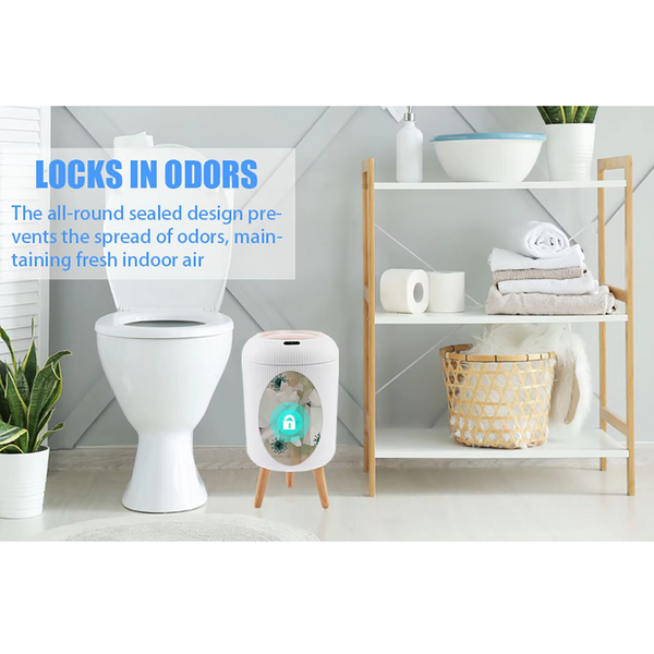 Automatic Trash Can With Lid Small Plastic Smart Motion Sensor For Bedroom Bathroom Kitchen Office Rubbish Bins