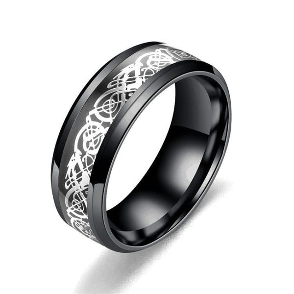 Veile Studios Dragon Pattern Men Stainless Steel Jewellery Rings