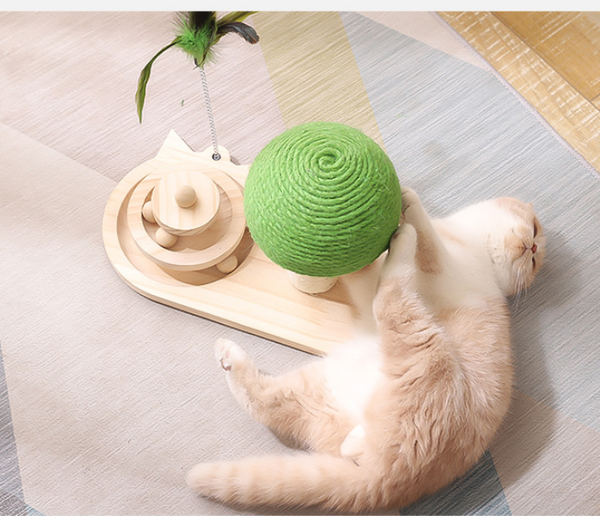Cat Mushroom Scratching Post Claw Scratcher With Wooden Balls Furniture & Scratchers