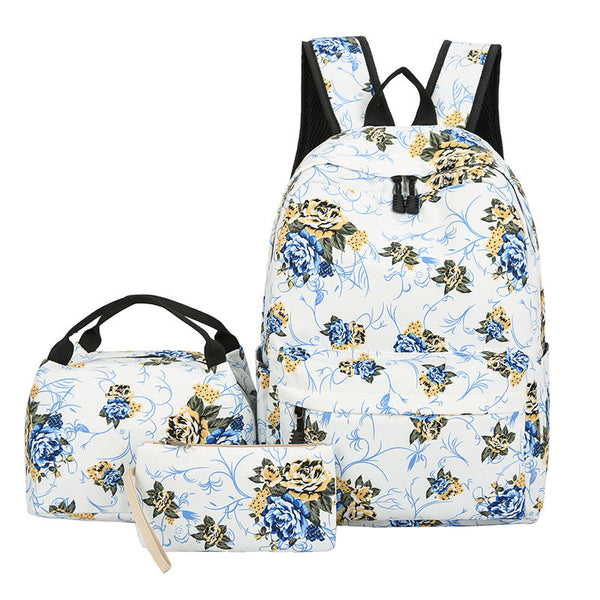 Floral Bags Schoolbag Backpack Lunch Wallets Medium Capacity Oxford Backpacks