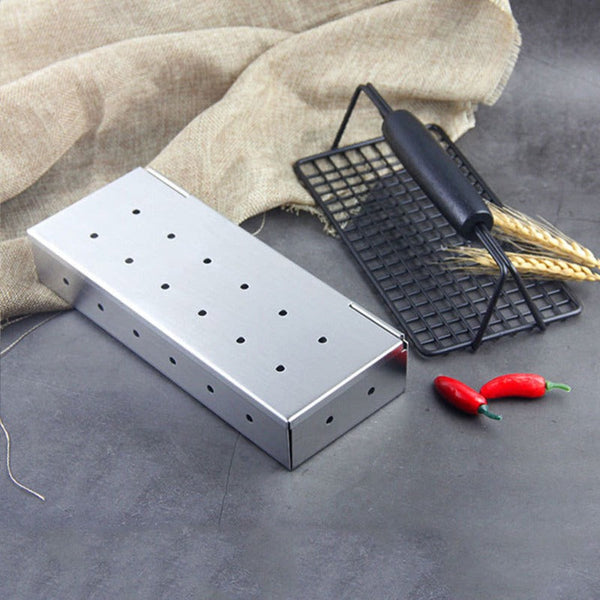 8.8 Inch Stainless Steel Wood Chips Box Outdoor Camping Traveling Bbq Accessories Barbecue Accessories