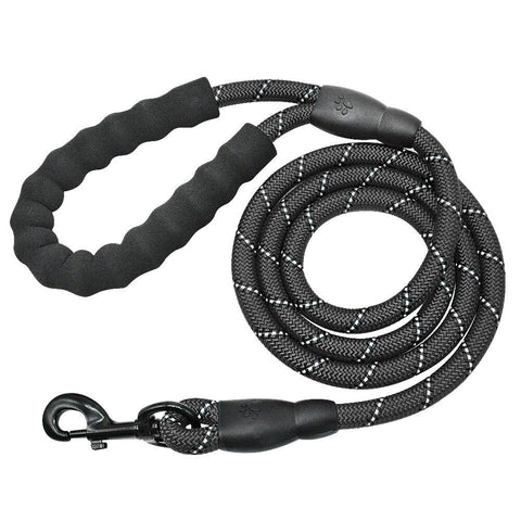 Black Reflective Dog Pet Leash Rope Nylon Small Medium Large Dogs Puppy Leashes 150Cm Long Heavy Duty Leads & Head Collars