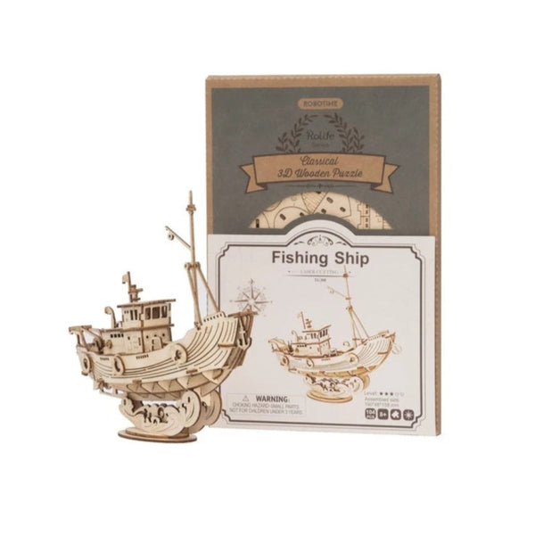 Oat And Ship Model 3D Wooden Puzzle Assembly Kit For Children Wooden Educational Toys