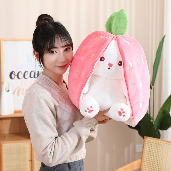 Bundle1 Mix Colour Fruit Transfigured Bunny Plush Toy Cute Carrot Strawberry Turn Into Mix Colour Soft Toys