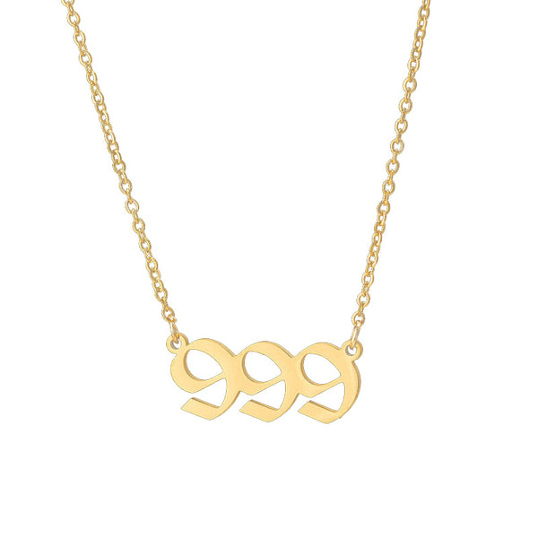 Personalized Angel Number 111 999 Stainless Steel Non Fading Pendant Necklace Necklaces & Pendants