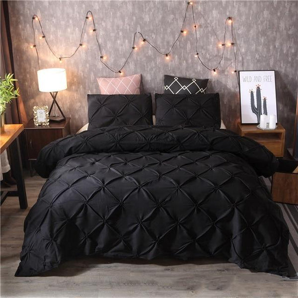 Luxury Duvet Cover Set Pinch Pleat 2 / 3Pcs Quilt Quilt Covers