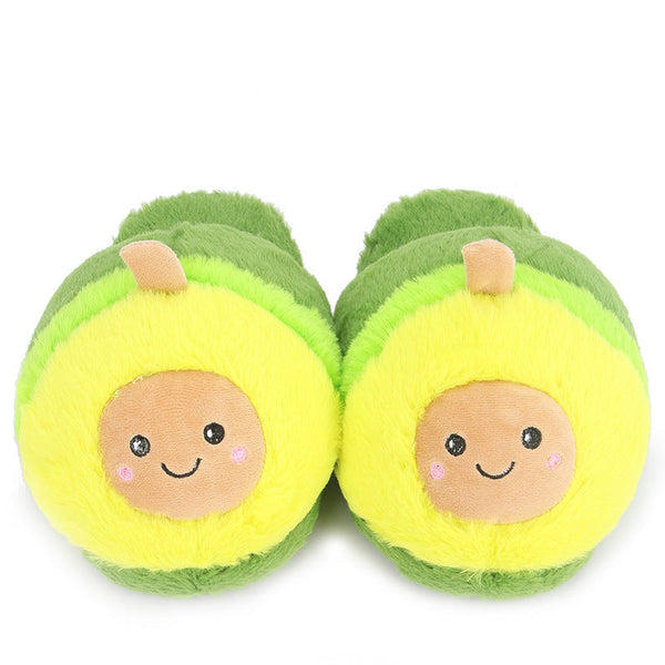 Cute Cartoon Avocado Plush Slippers
