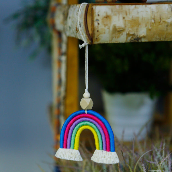 Bohemian Handwoven Rainbow Car Pendant Women's Bags & Handbags