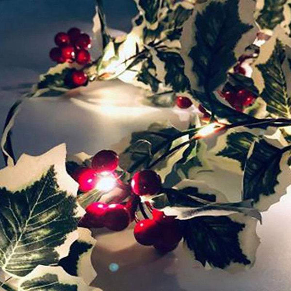 Indoor String Lights 2M 20Led Christmas Berry Garland Battery Powered Seasonal Decorations