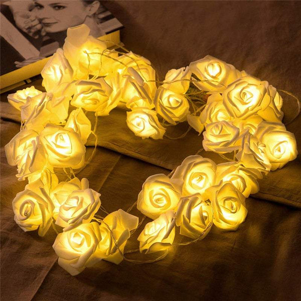 Indoor 2M 20Leds Rose Flower Fairy Waterproof Battery Operated Home Decor String Lights
