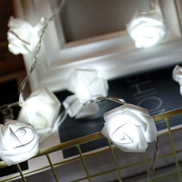 Indoor 2M 20Leds Rose Flower Fairy Waterproof Battery Operated Home Decor String Lights