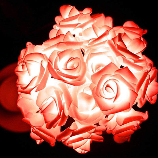 Indoor 2M 20Leds Rose Flower Fairy Waterproof Battery Operated Home Decor String Lights