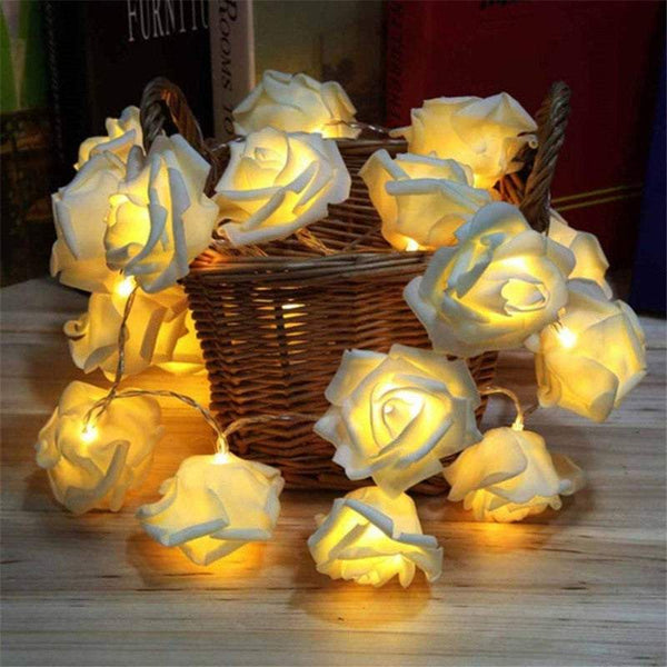 Indoor String Lights 2M 20Leds Rose Flower Fairy Waterproof Battery Operated Home Decor