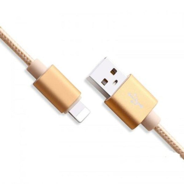 2M Usb Charging Data Cable For Iphone 7 / Plus 6S 5 5S Golden