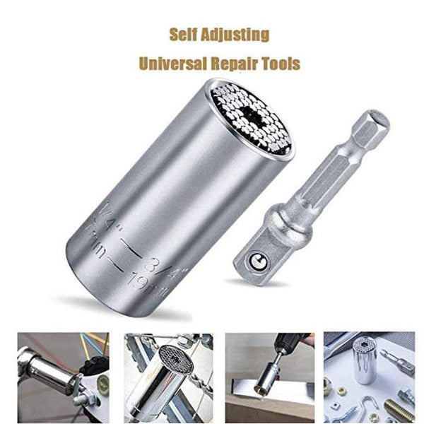 Power Tools 2Pack 7Mm 19Mm Universal Socket Professional Sockets Wrench Drill Adapter For Renovation Socket Wrenches