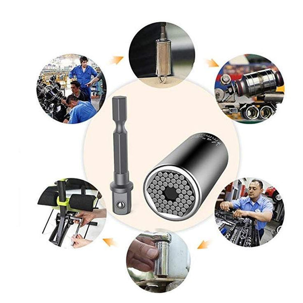 Power Tools 2Pack 7Mm 19Mm Universal Socket Professional Sockets Wrench Drill Adapter For Renovation Socket Wrenches