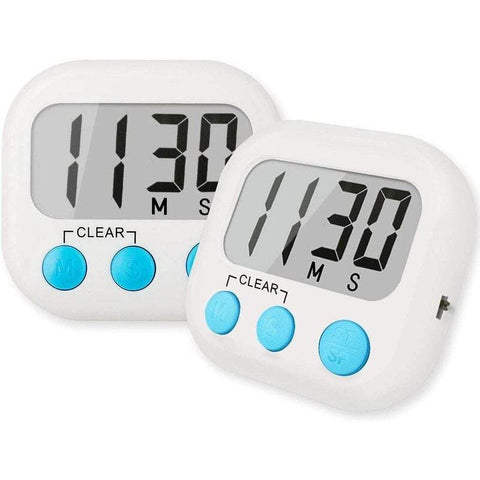 Kitchen Timers 2Pack Digital Magnetic Behind Large Lcd Display Alarm Clock Countdown Of Minutes And Seconds With On / Off Switch Suitable For Family Exercise Games