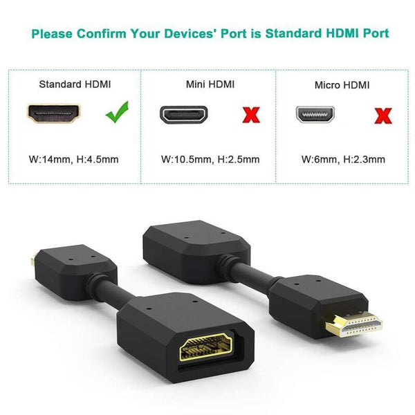 2Pack Hdmi Extension Cable Extract Me High Speed Male To Female Extender Adaptor Converter Support 4K2k Roku Stick Tv Hdtv Ps3 / Xbox360 Laptop And Pc