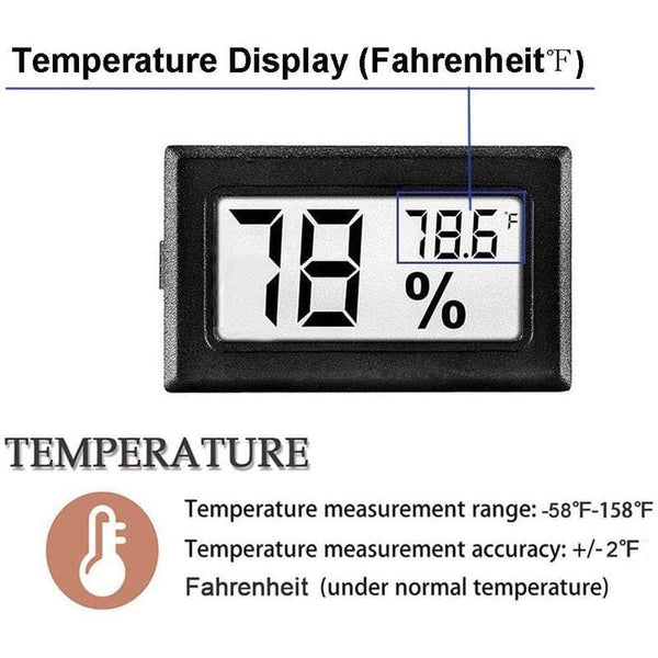 Weather Stations Room Thermometers 2Pack Mini Hygrometer Digital Indoor Greenhouse Garden Organ Closet Display Fahrenheit Temperature