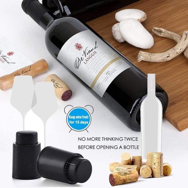 Wine Stoppers 2Pack Bottle With Time Scale Real Vacuum Reusable Preserver Corks Bottle Stoppers